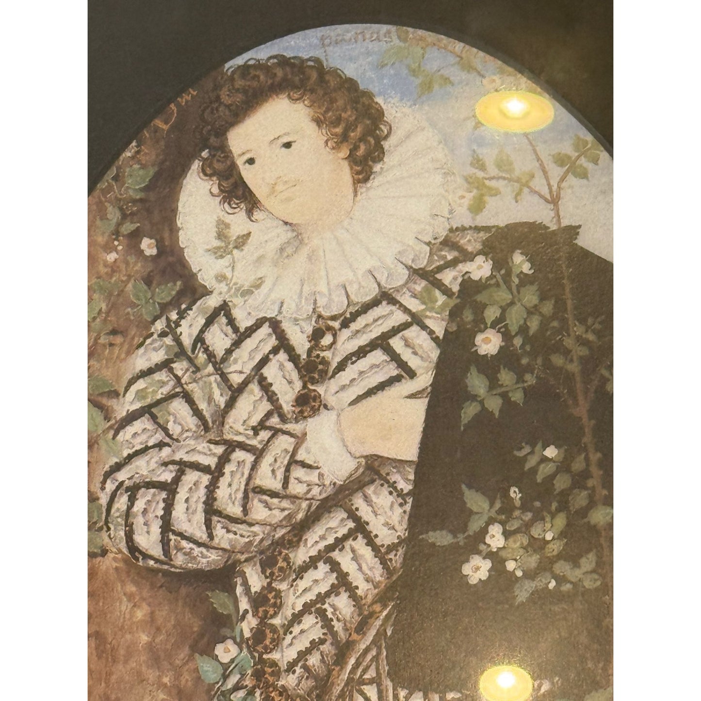 Young Man Among Roses, Framed Print, original artist Nicholas Hilliard, late 1500's 