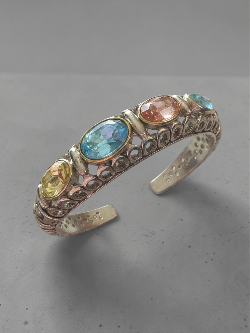 Embellished Metal Cuff Bracelet Accessory