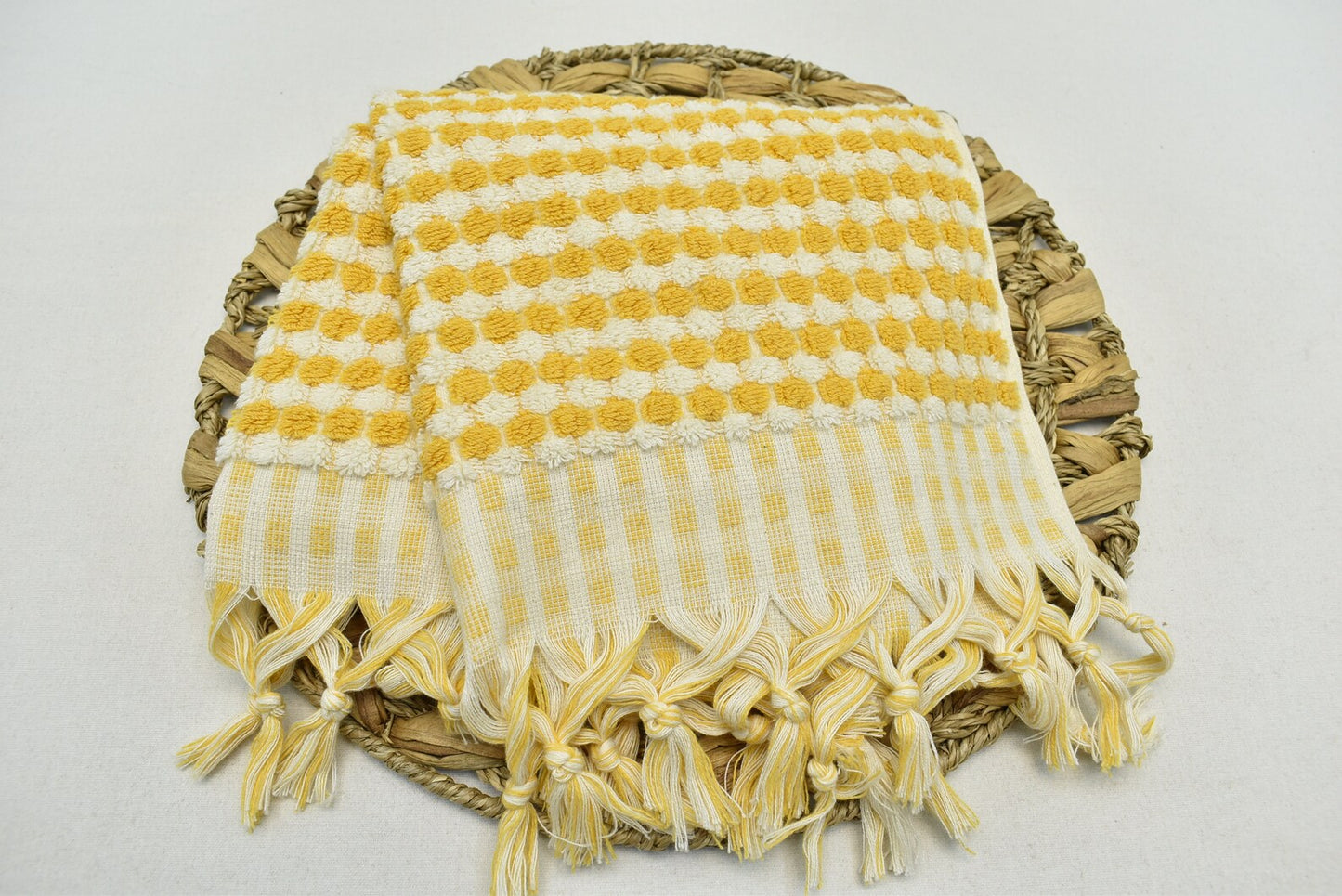 BUBBLE MUSTARD TERRY HAND TOWEL
