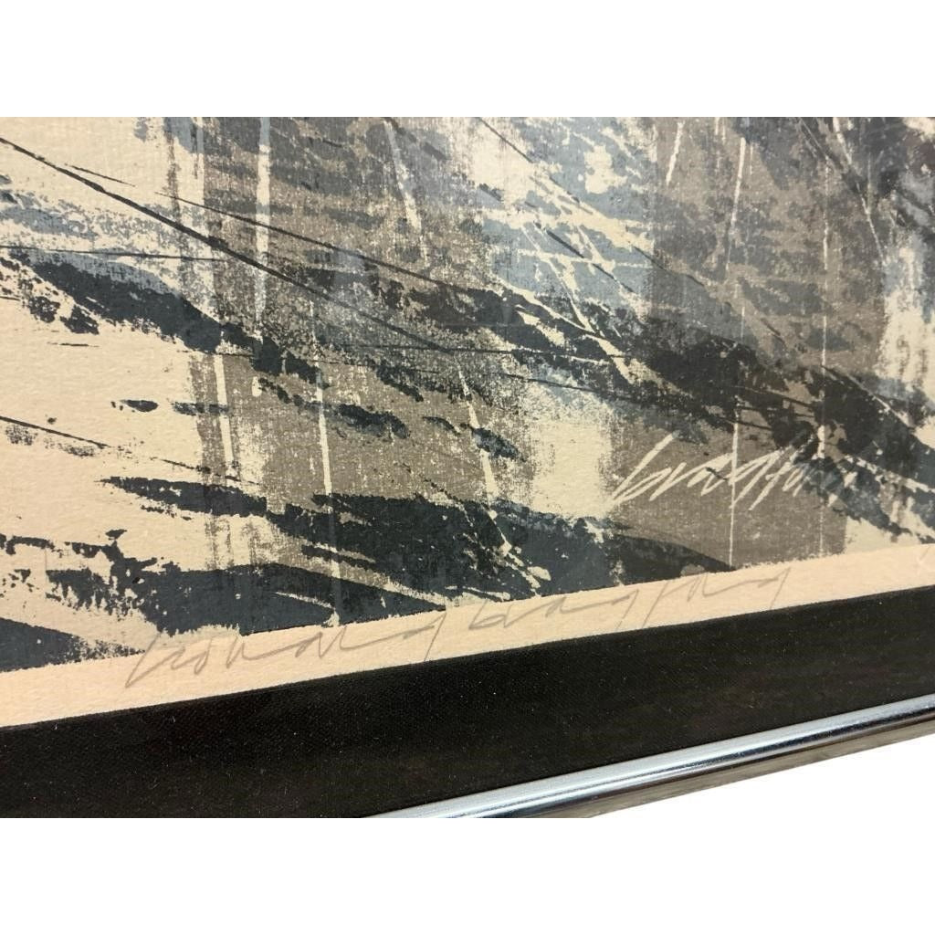 Vintage Framed Abstract Serigraph "City Reflections" Signed & Numbered, Artist Howard Bradford