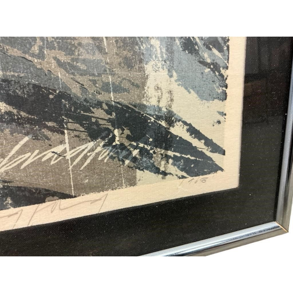 Vintage Framed Abstract Serigraph "City Reflections" Signed & Numbered, Artist Howard Bradford