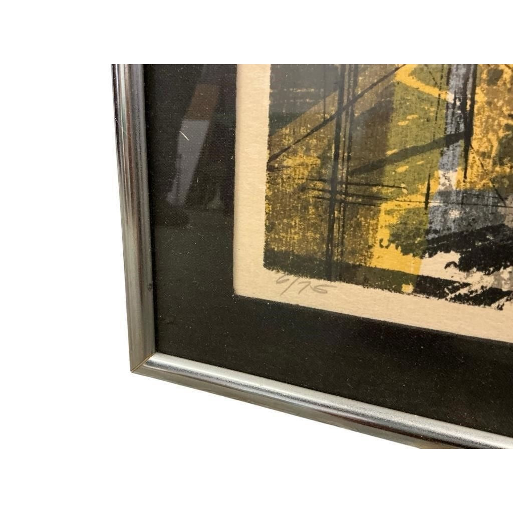 Vintage Framed Abstract Serigraph "City Reflections" Signed & Numbered, Artist Howard Bradford