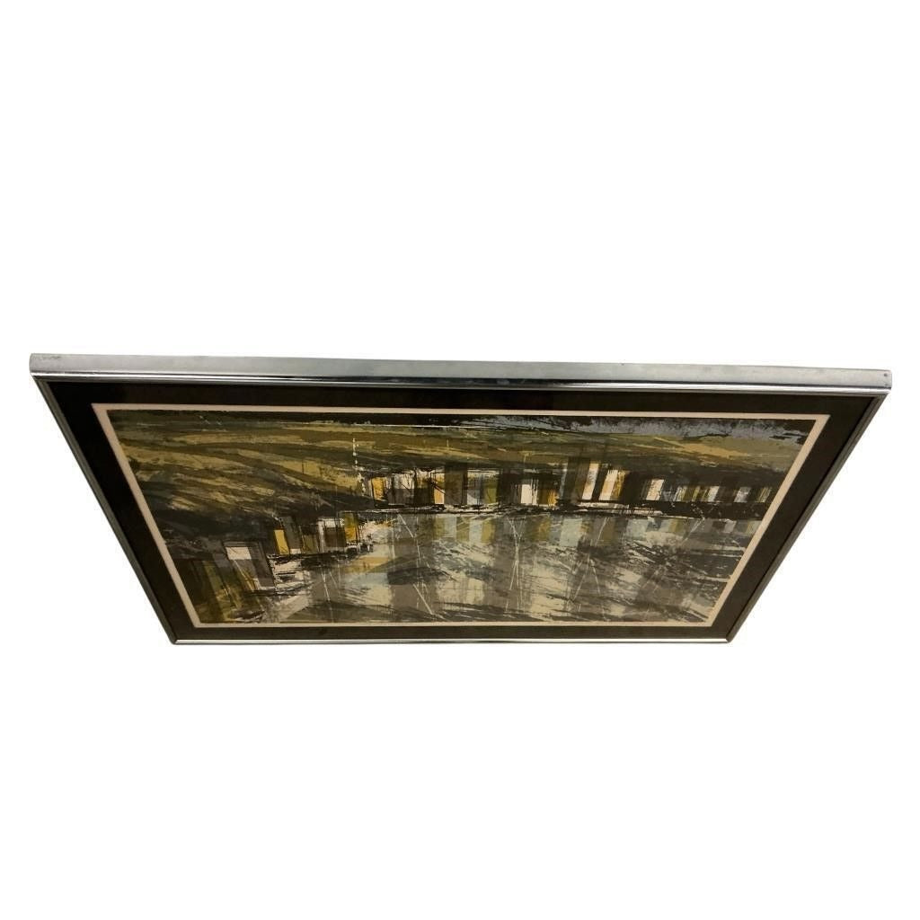 Vintage Framed Abstract Serigraph "City Reflections" Signed & Numbered, Artist Howard Bradford