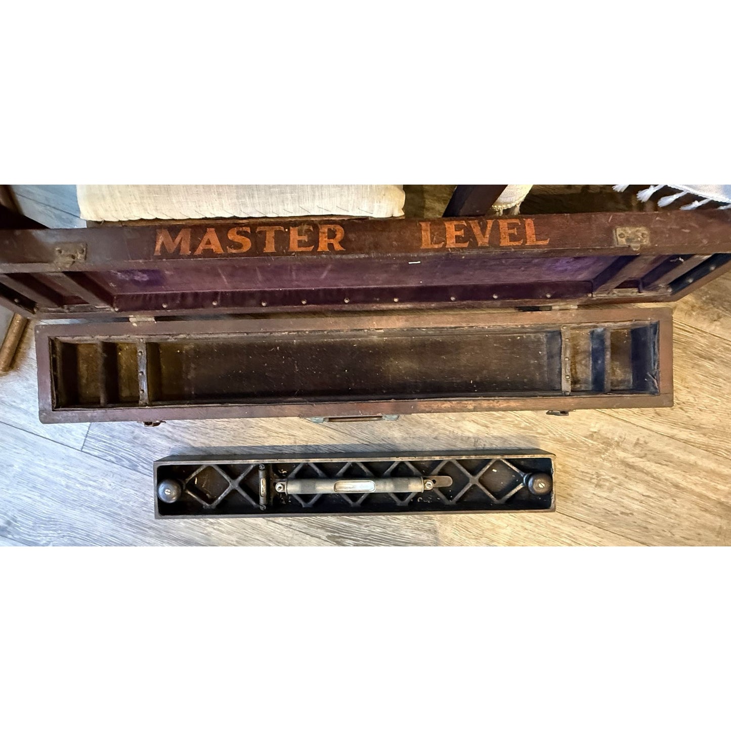 Antique Starrett Master Level With Wooden Case - Circa Early 1900's