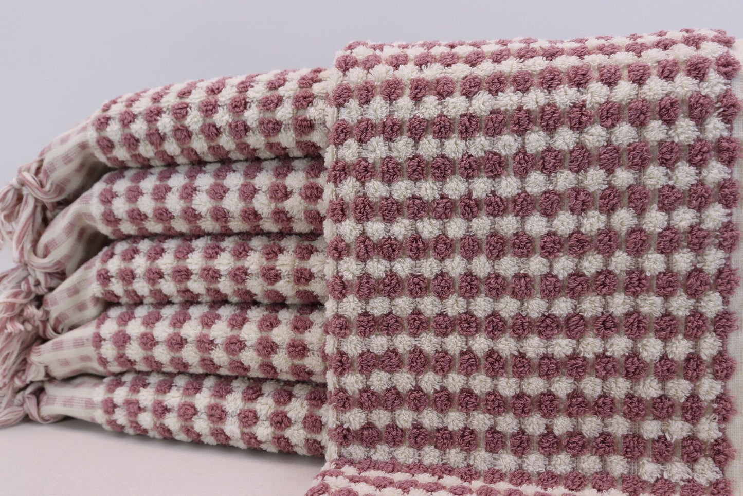 BUBBLE SALMON TERRY HAND TOWEL