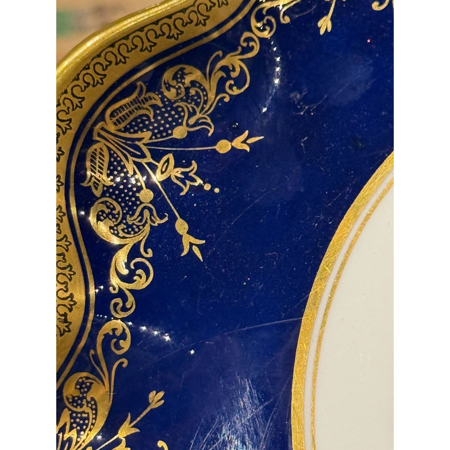 Aynsley Vintage Cobalt Blue & Gold Scalloped Edge Plate, c. late 1800's