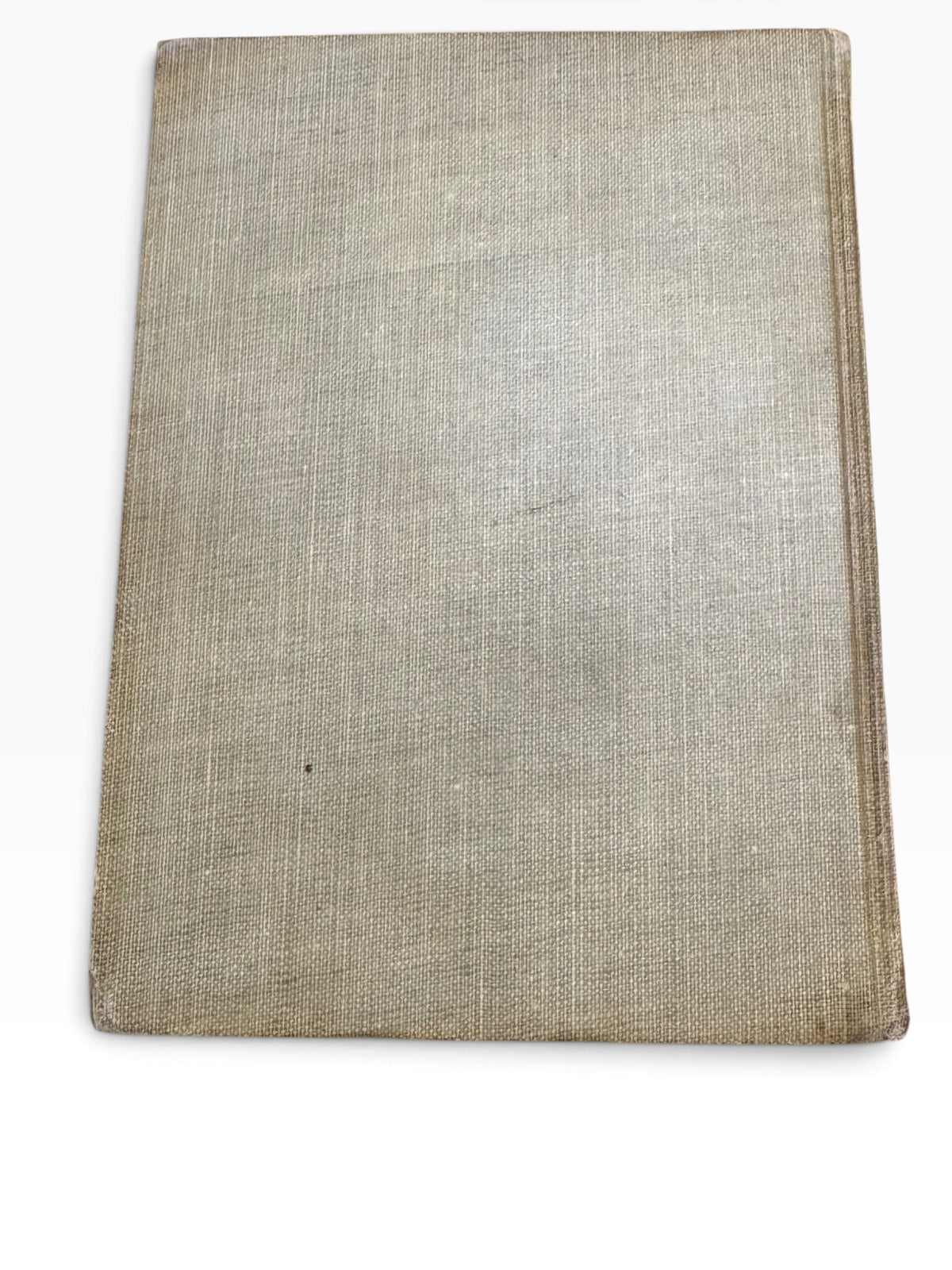 Back cover of 1911 The Golden Treasury antique hardcover book in olive-green cloth with visible fabric texture.