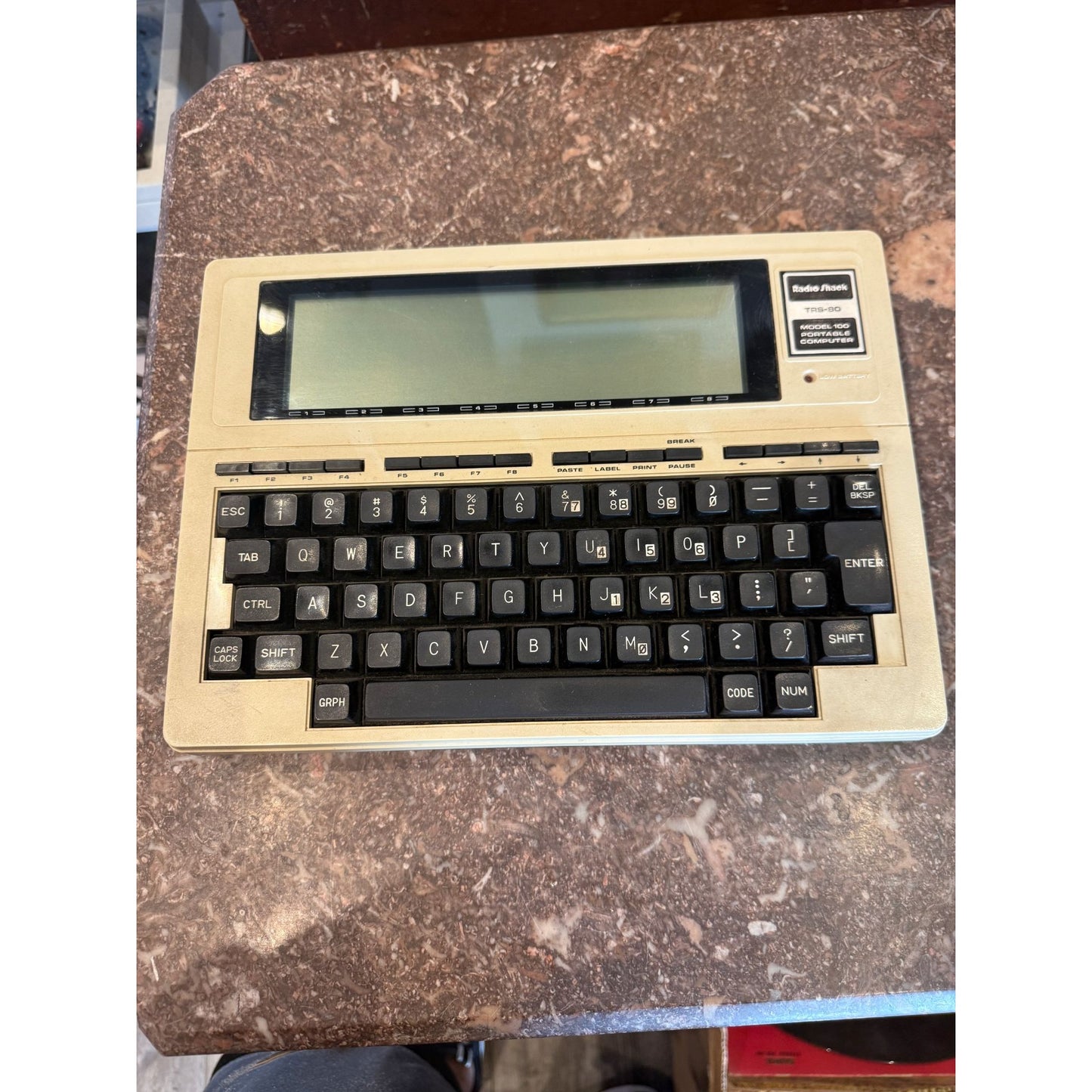 Vintage Radio Shack TRS-80 Model 100 Portable Computer With LCD Screen & Keyboard