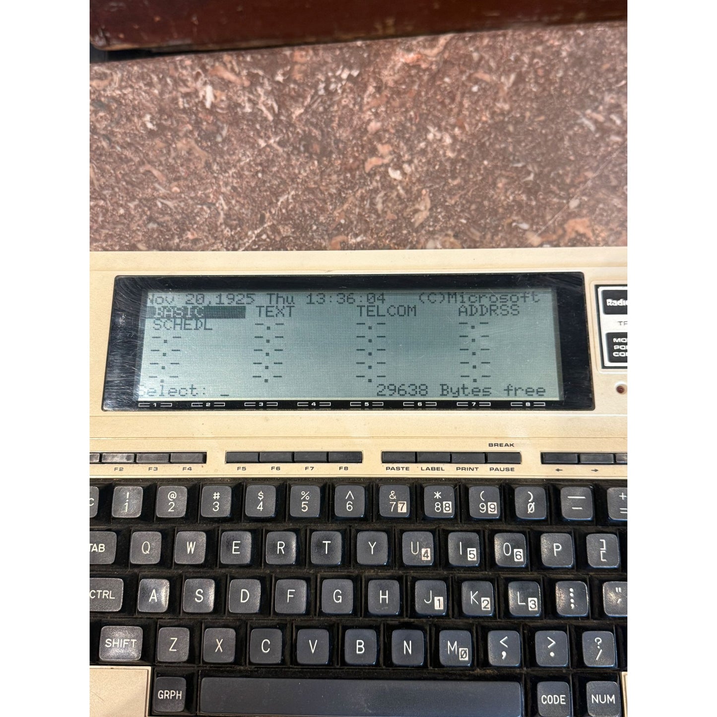 Vintage Radio Shack TRS-80 Model 100 Portable Computer With LCD Screen & Keyboard