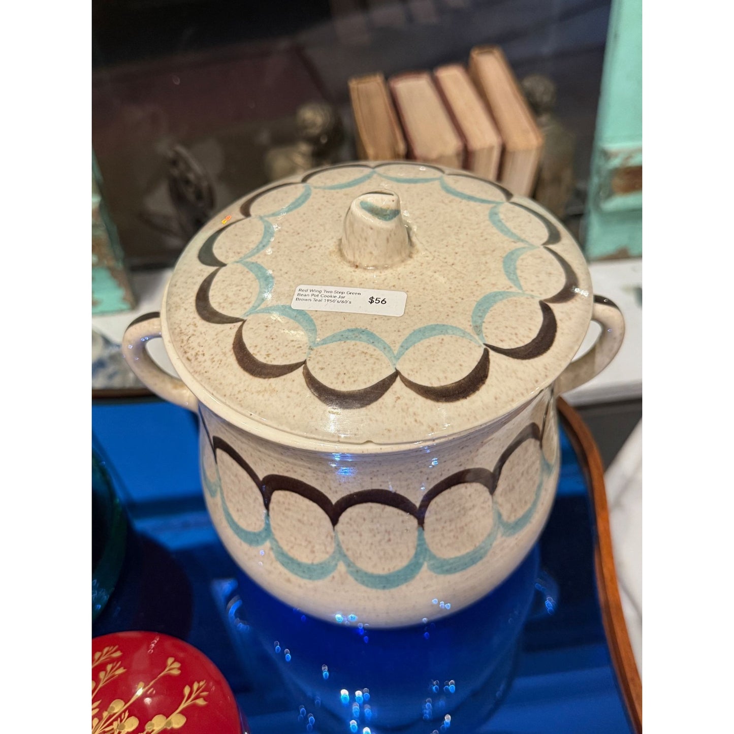 Vintage Red Wing Two-Step Green Bean Pot Cookie Jar