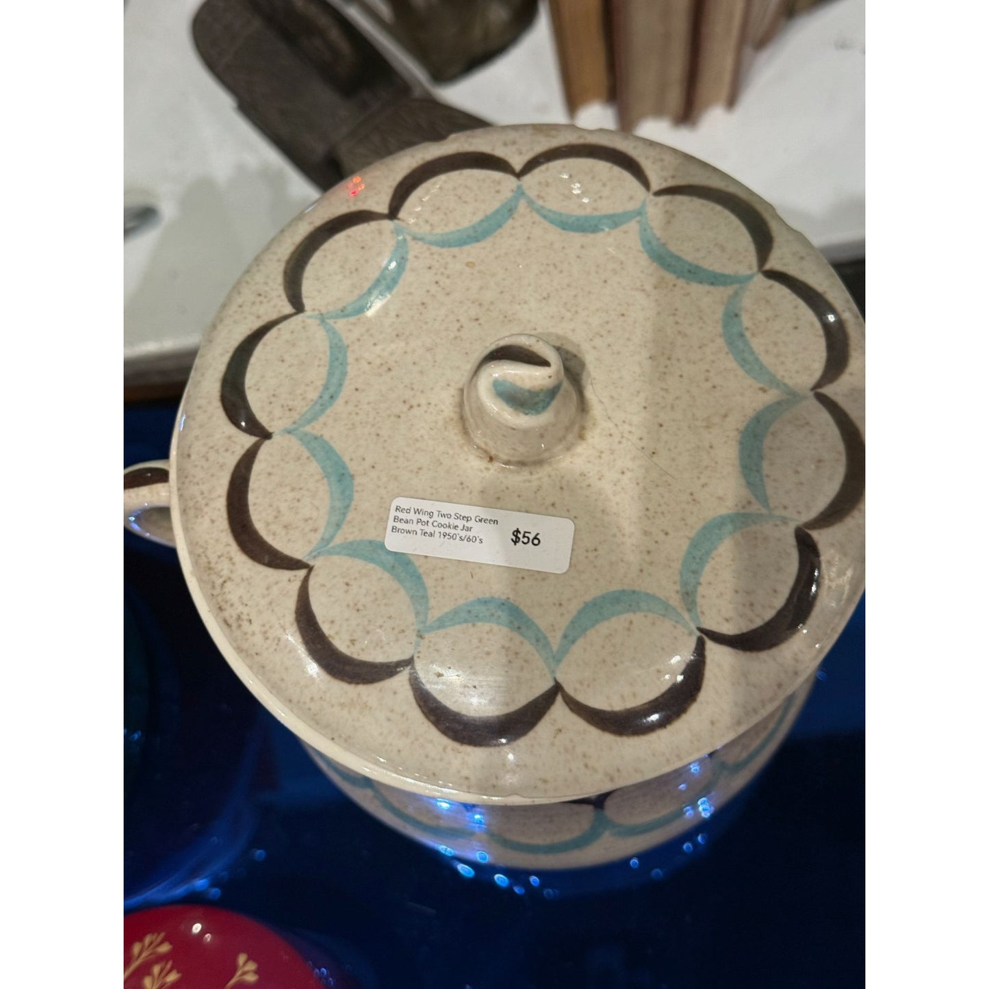 Vintage Red Wing Two-Step Green Bean Pot Cookie Jar