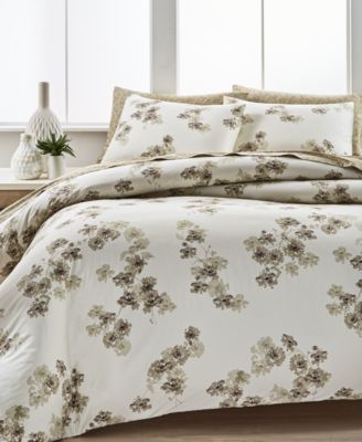 Calvin Klein Sandstorm Flora Reversible Comforter Set - Queen/Full