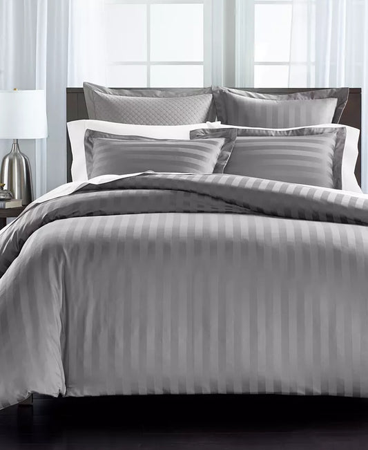 Charter Club Damask Collection Thin Stripe Supima Cotton 550 Thread Count 3 Pc. Comforter Set, Full/Queen