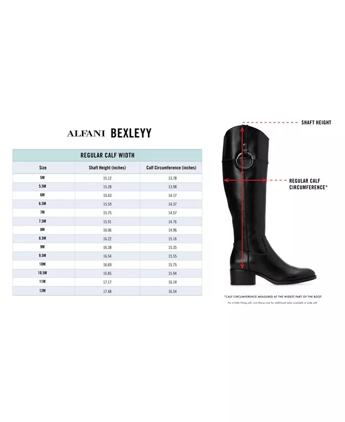 Alfani Womens Bexleyy Riding Boots Black Leather 6.5M
