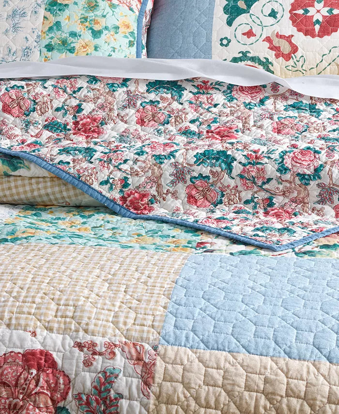 Martha Stewart Collection Country Flora Patchwork Reversible Full/Queen Quilt