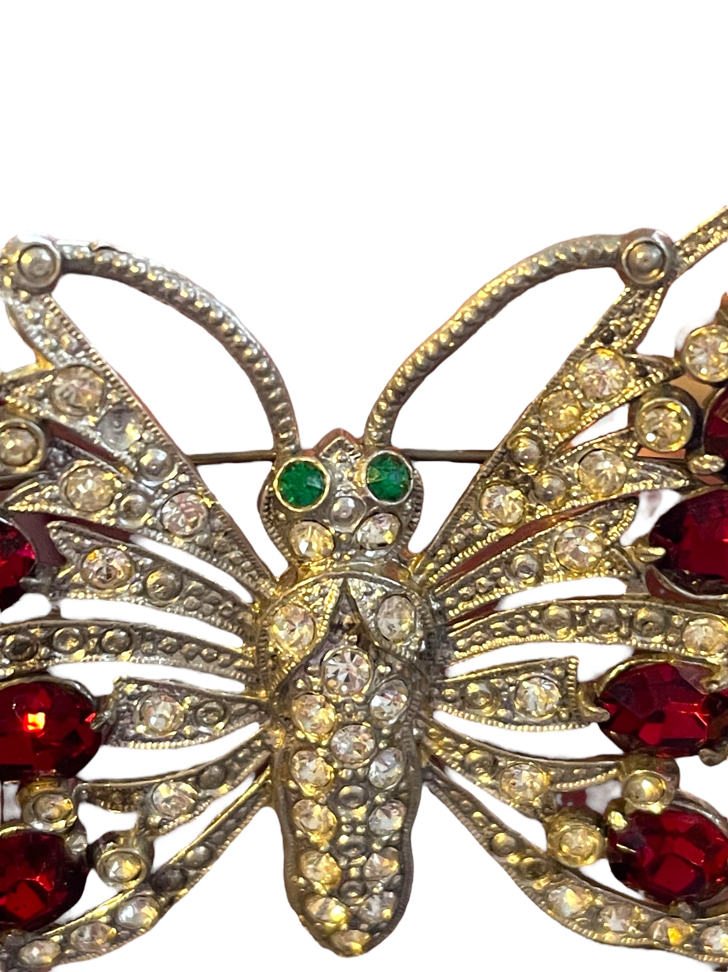 STARET Xtra-Large Butterfly Rhinestone Brooch - Vintage 1930's