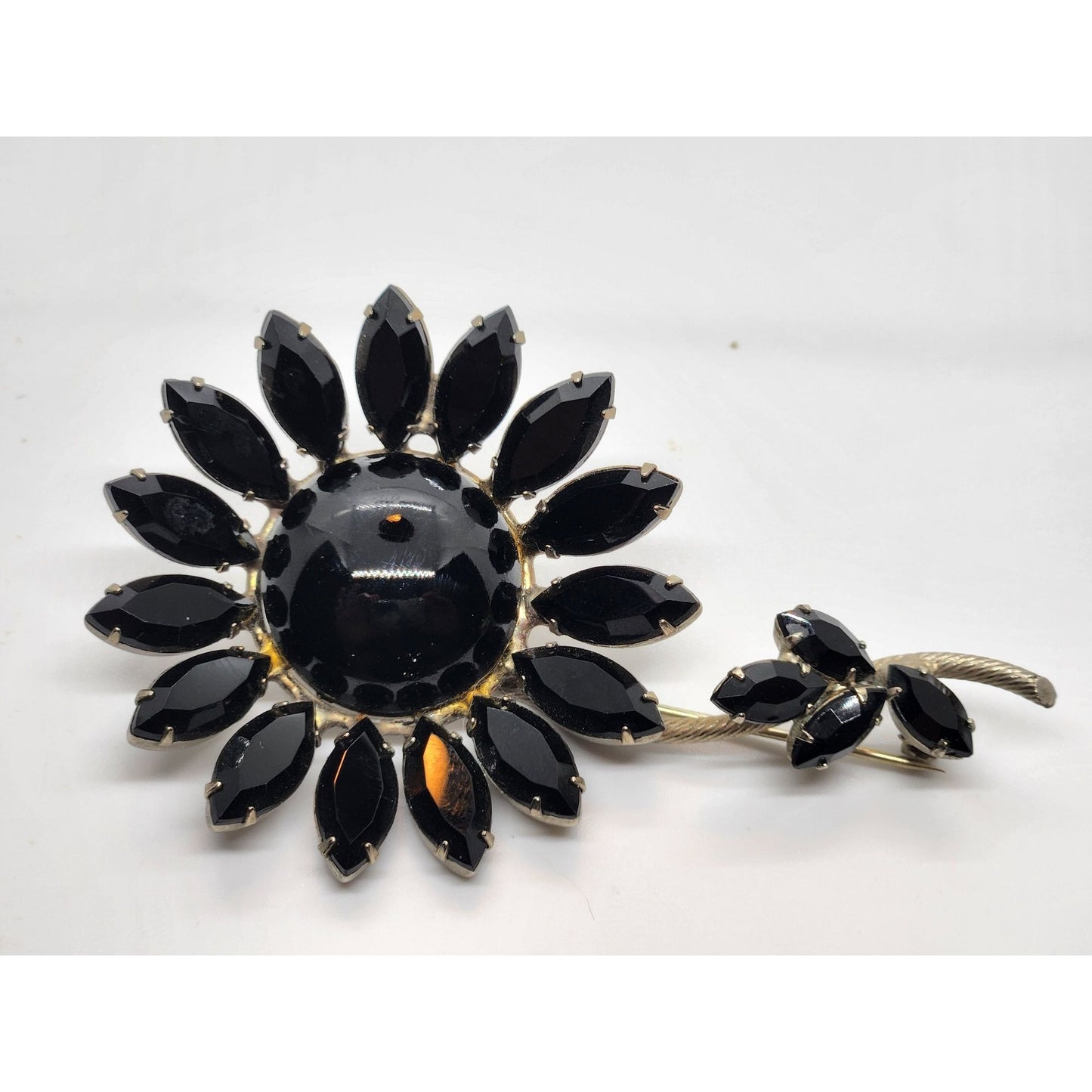 Black Flower Vintage Brooch - REGENCY