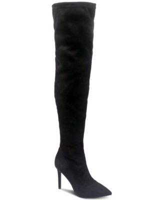 Thalia Sodi Womens Rominaa Suede Tall Over-The-Knee Boots Black