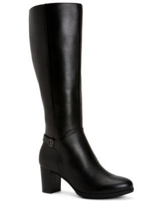 Giani Bernini Adonnys Memory-Foam Wide-Calf Black Leather 7.5M