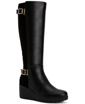 Giani Bernini Sannaa Wedge Boots Black Leather