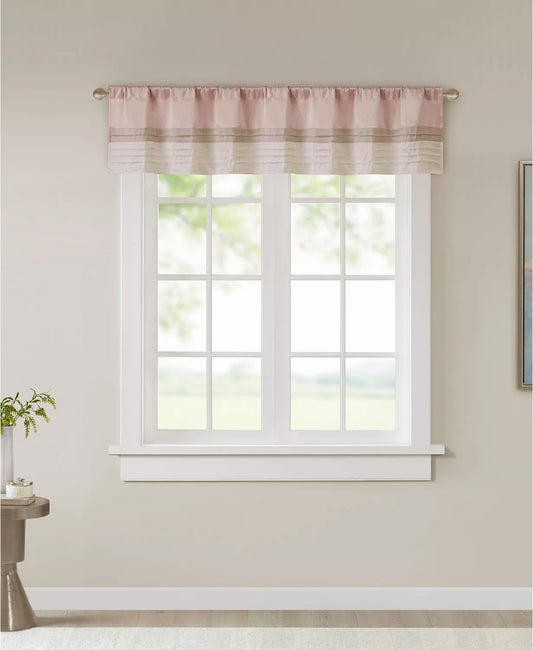 Madison Park Amherst Colorblock 50" x 18" Window Valance - Blush