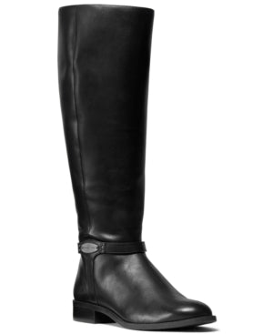 Michael Kors Finley Riding Boots Black Leather 6.5M