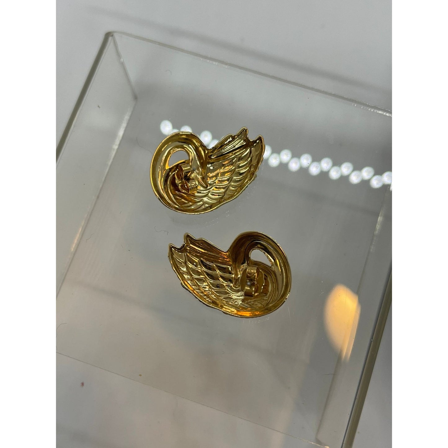 Avon Swan Gold Toned Earrings