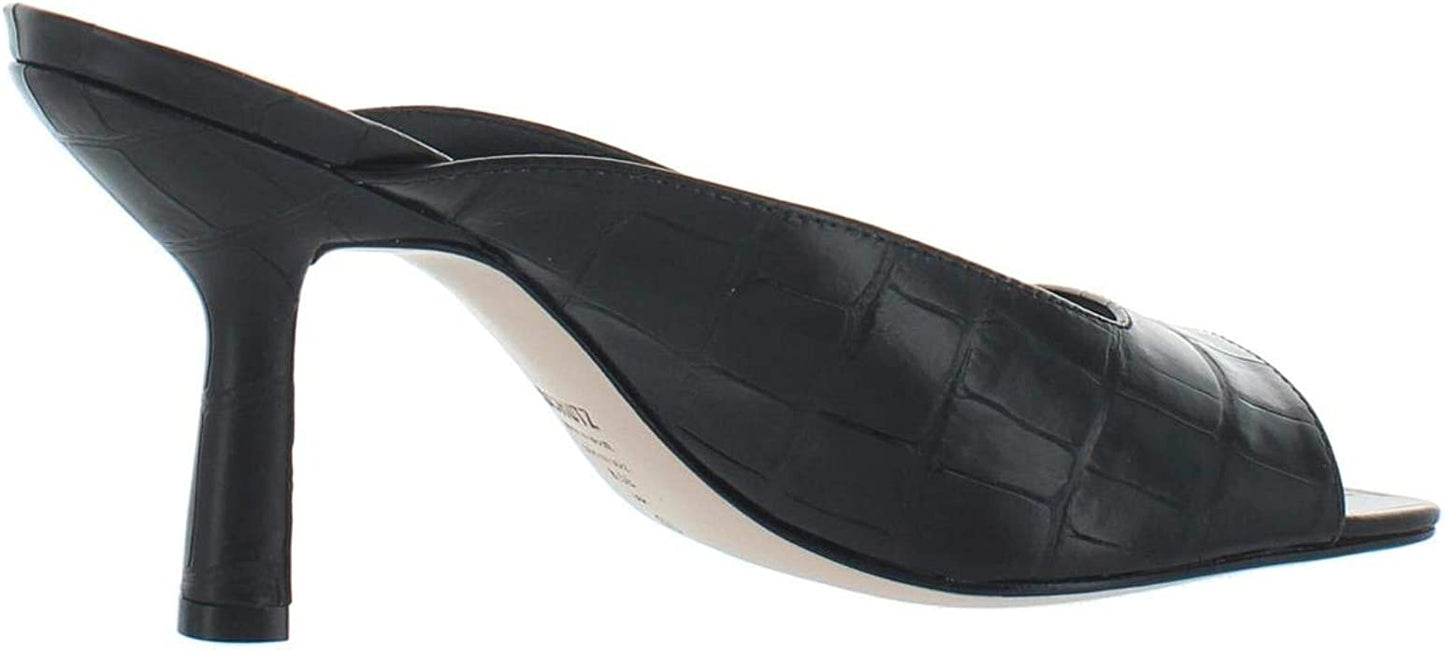 Schutz Agape Leather Slip on Heels Black SZ 6.5