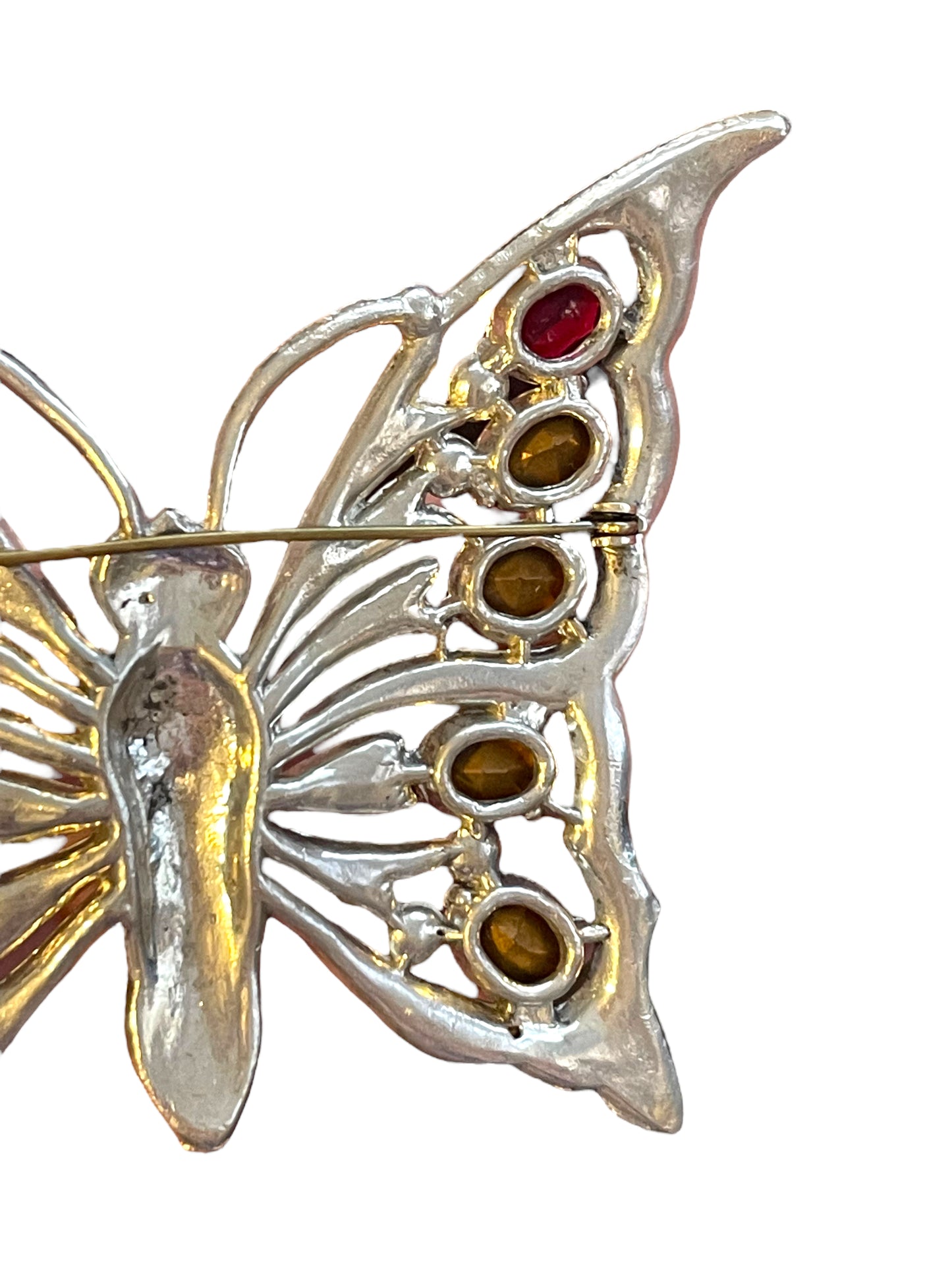 STARET Xtra-Large Butterfly Rhinestone Brooch - Vintage 1930's
