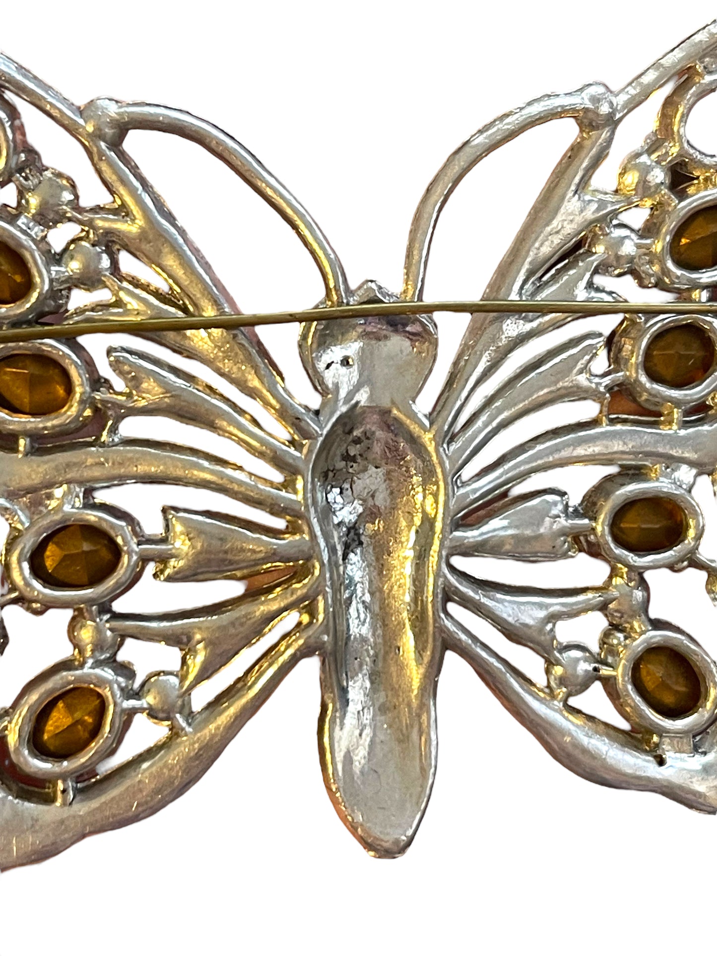 STARET Xtra-Large Butterfly Rhinestone Brooch - Vintage 1930's