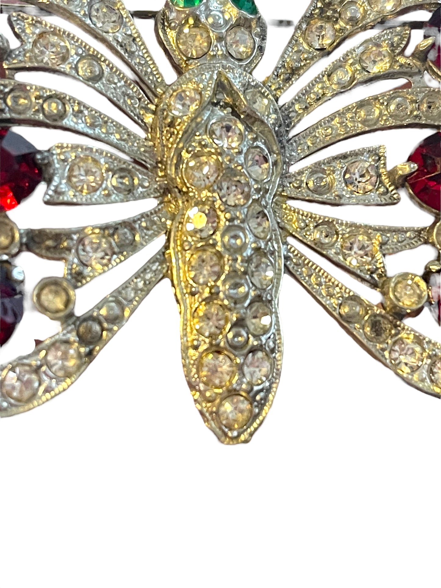 STARET Xtra-Large Butterfly Rhinestone Brooch - Vintage 1930's
