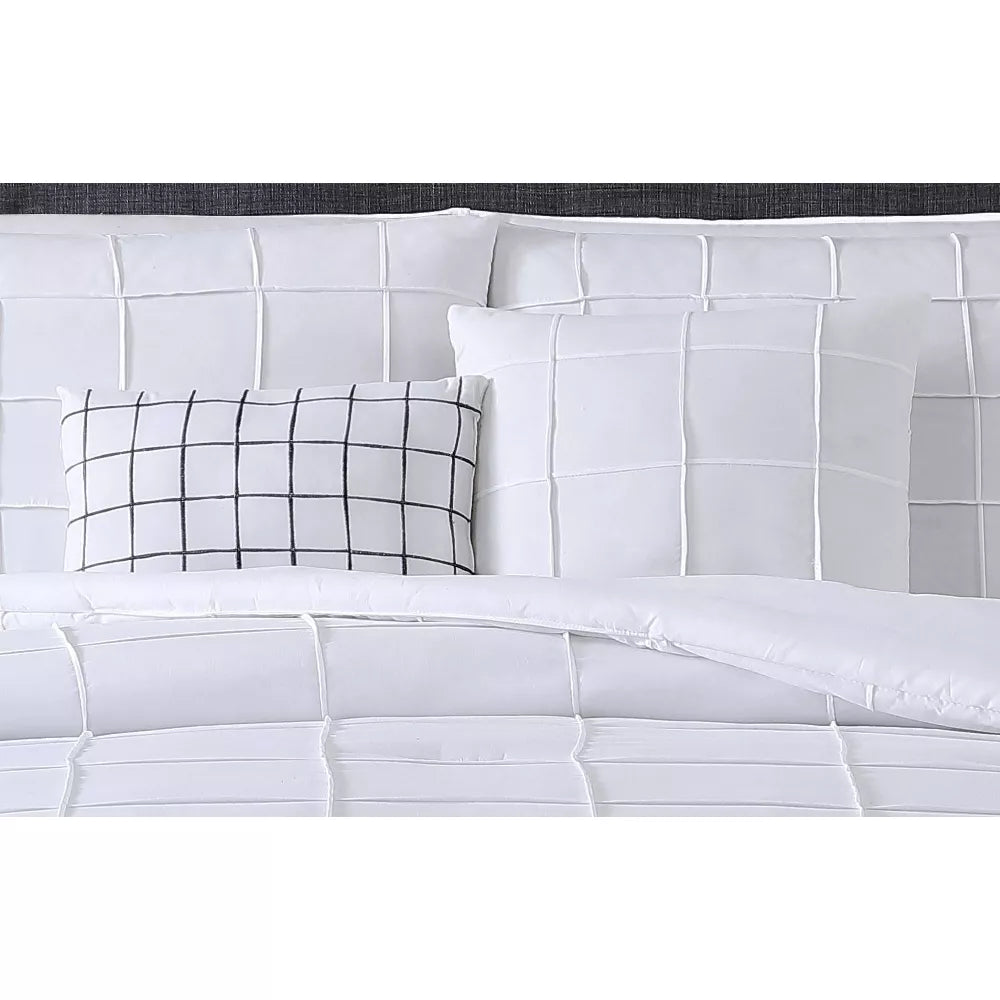 Geneva Home Fashion Nelli 5pc Queen Size Comforter White FullQueen