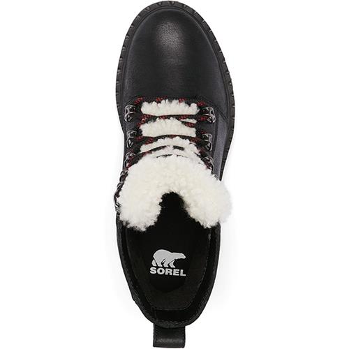 Sorel Womens Lennox Lace Cozy Lug S Black, Nocturnal Red 9M