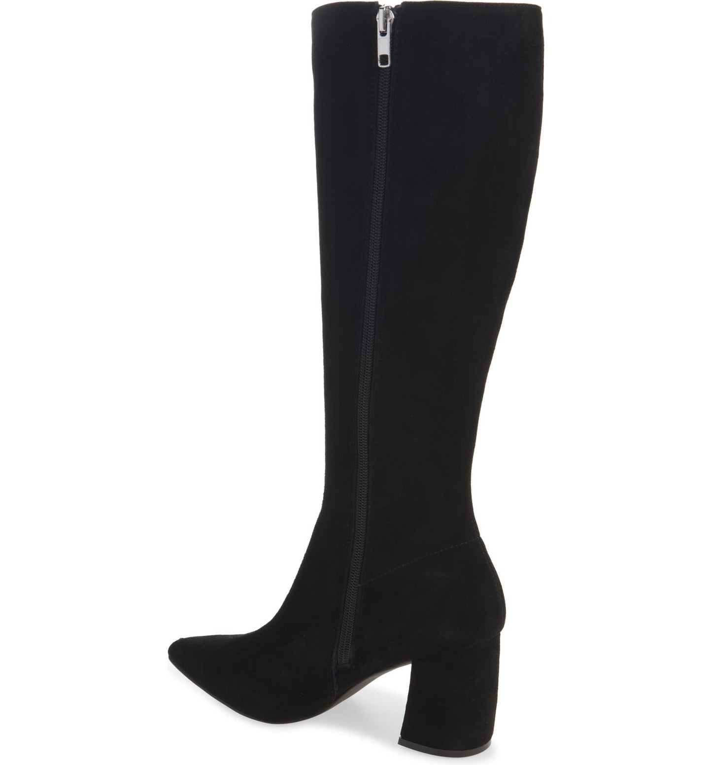 Steve Madden Womens Nieve Block-Heel Boots Black Suede 7.5M