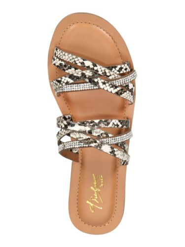 Thalia Sodi Womens Marlina Slip on Slide Sandals Tan 7.5 Medium