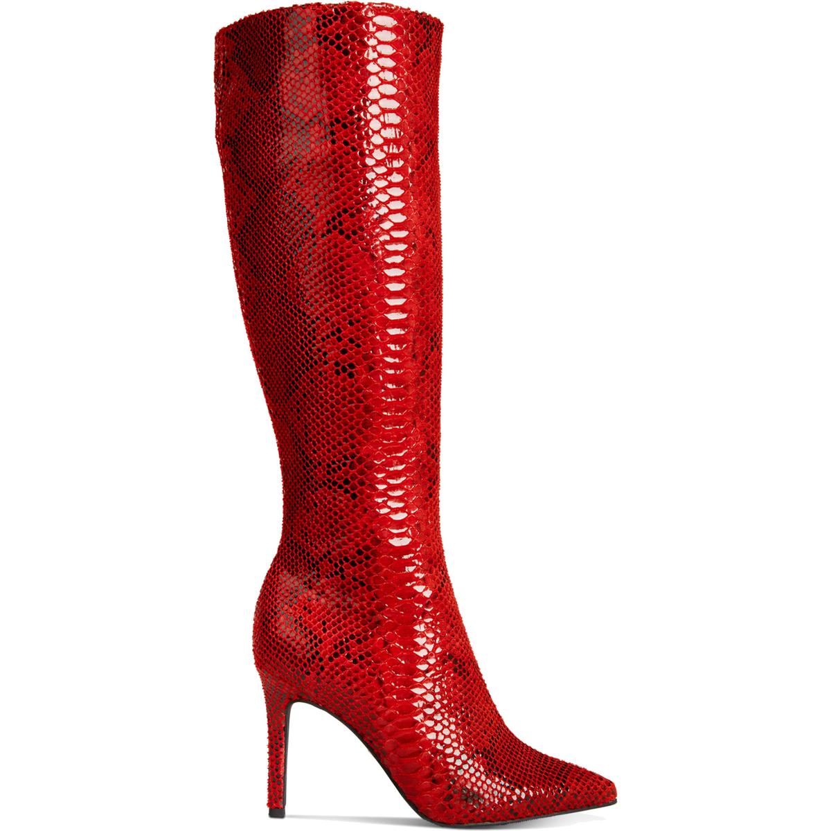 Thalia Sodi Rajel Dress Boots Red Snake 8M